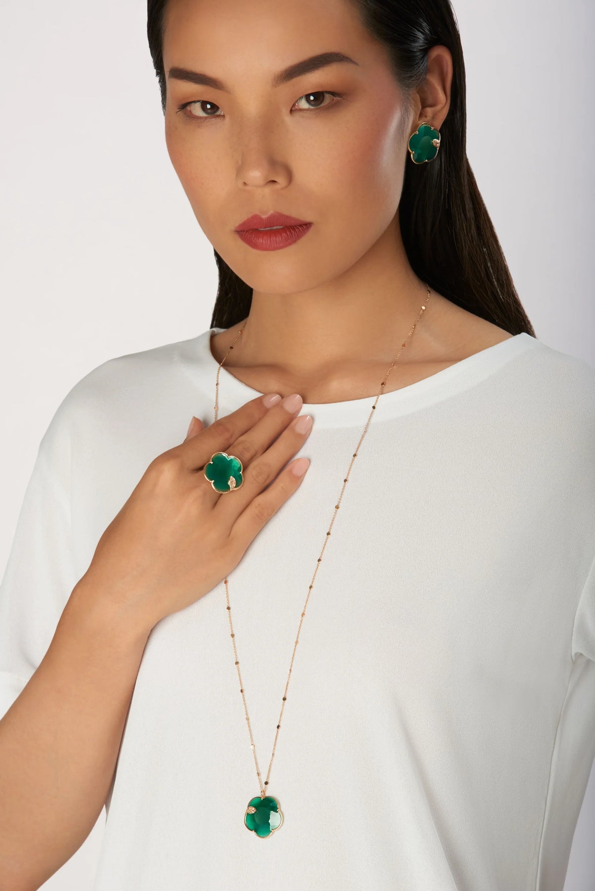 TON JOLI Green Agate NECKLACE