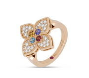 Roberto Coin VENETIAN PRINCESS RING WITH DIAMONDS AND COLORFUL GEMSTONES