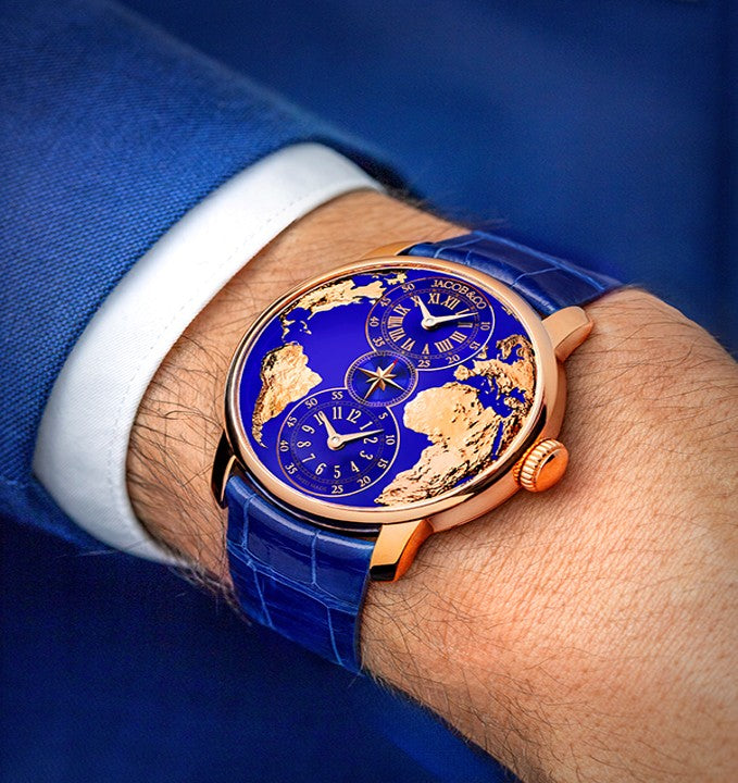 Jacob & Co. DUAL TIME ZONE BLAU 43MM