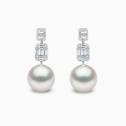 Yoko London STARLIGHT PEARL AND DIAMOND DROP LUNAR EARRINGS