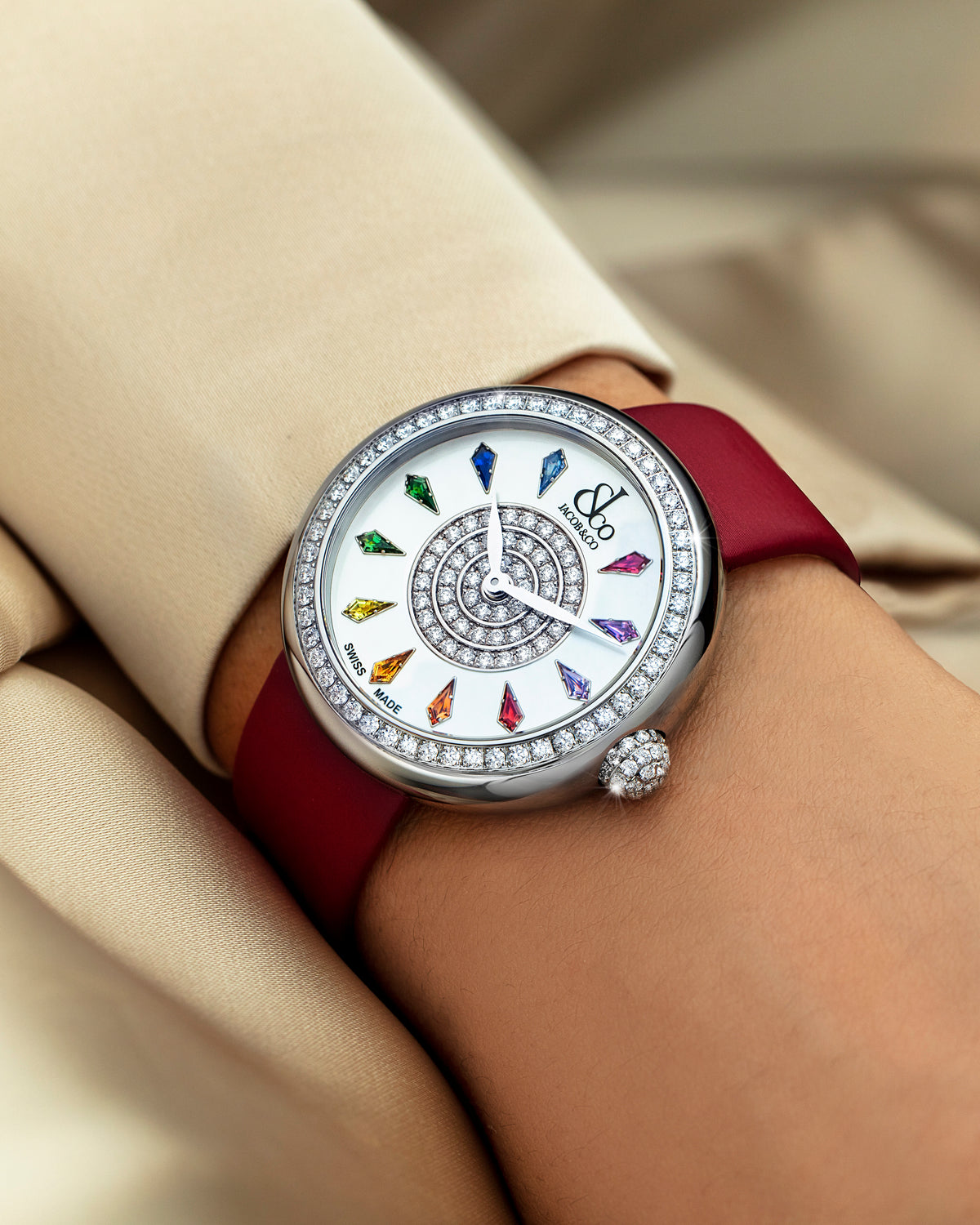 Brilliant One Row Multicolored Sapphires 38 MM