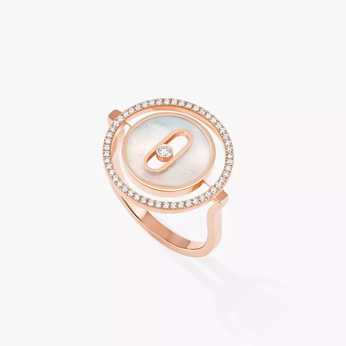 Messika BAGUE LUCKY MOVE PM NACRE BLANCHE