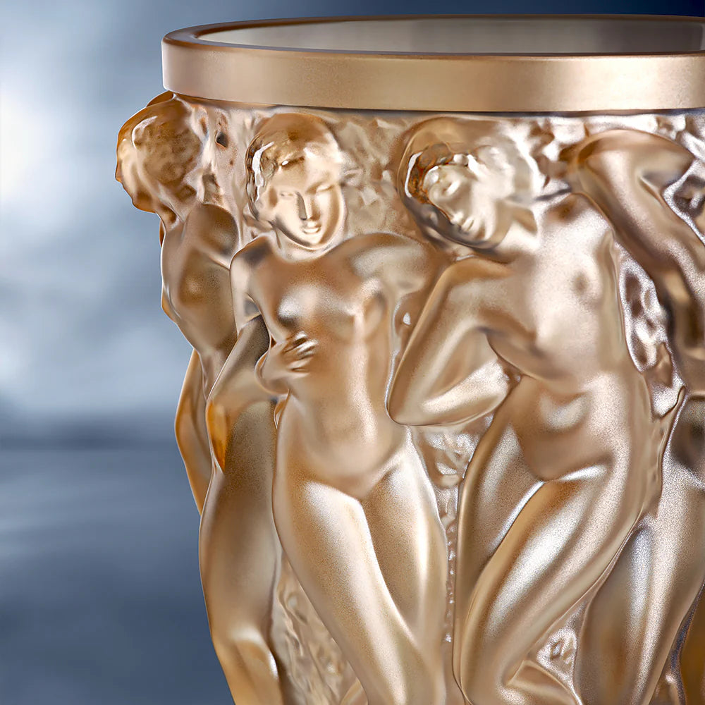 Lalique VASE BACCHANTES GOLD-LUSTERED