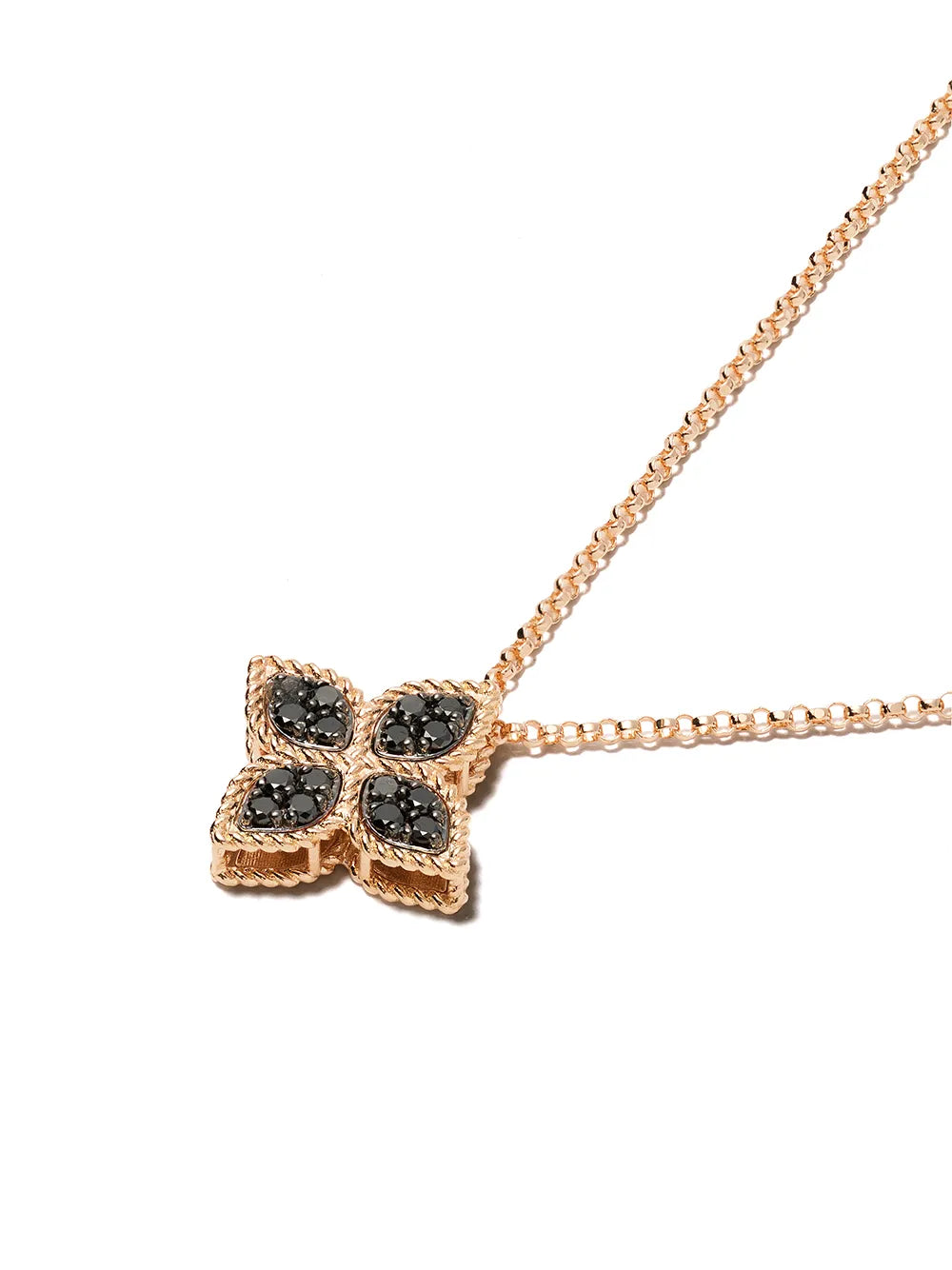 Princess Flower rose gold necklace with diamonds