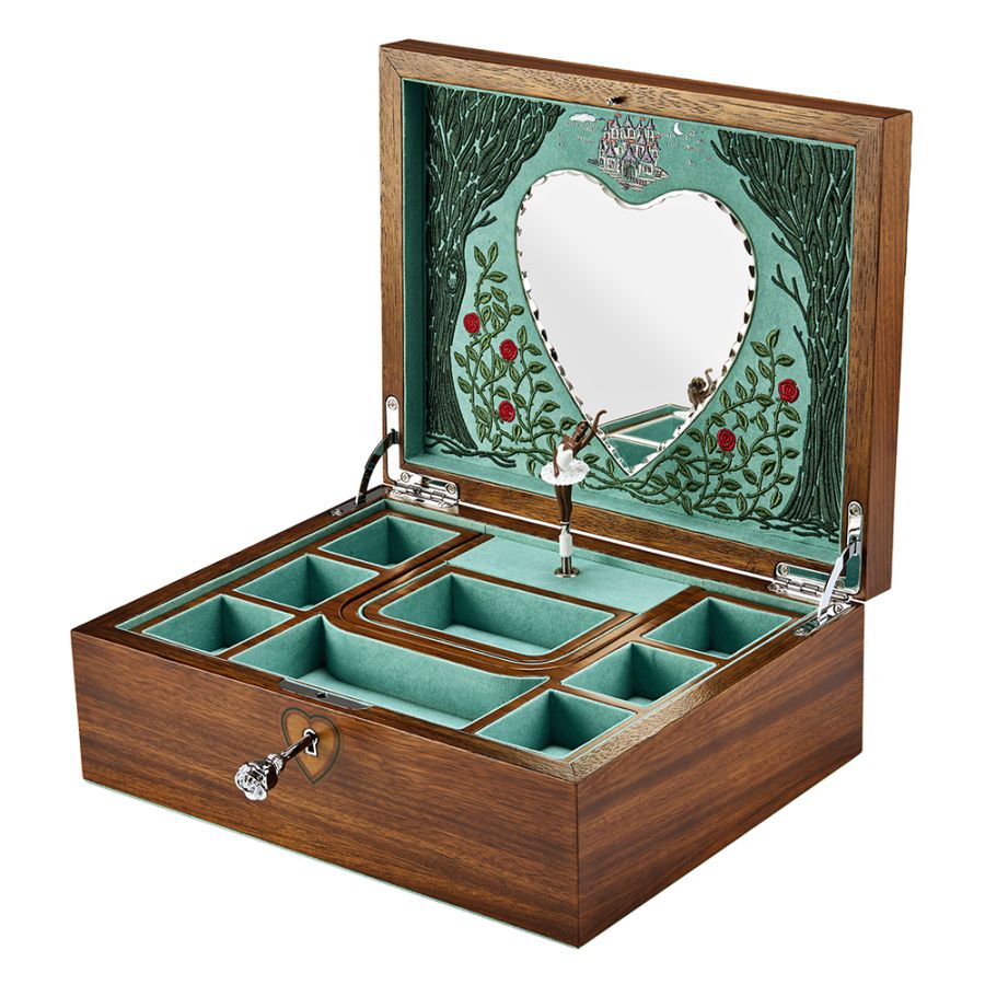 WOLF BALLET MUSICAL JEWELLERY BOX – SLEEPING BEAUTY WALNUT WOOD