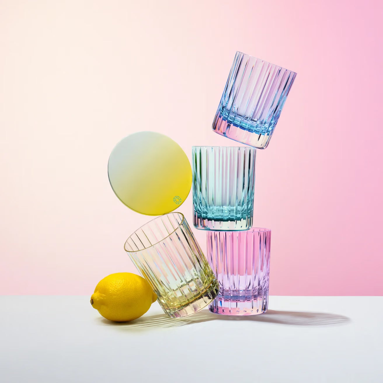 Baccarat HARMONIE TUMBLERS COLORS OF JOY PASTEL SET OF 4