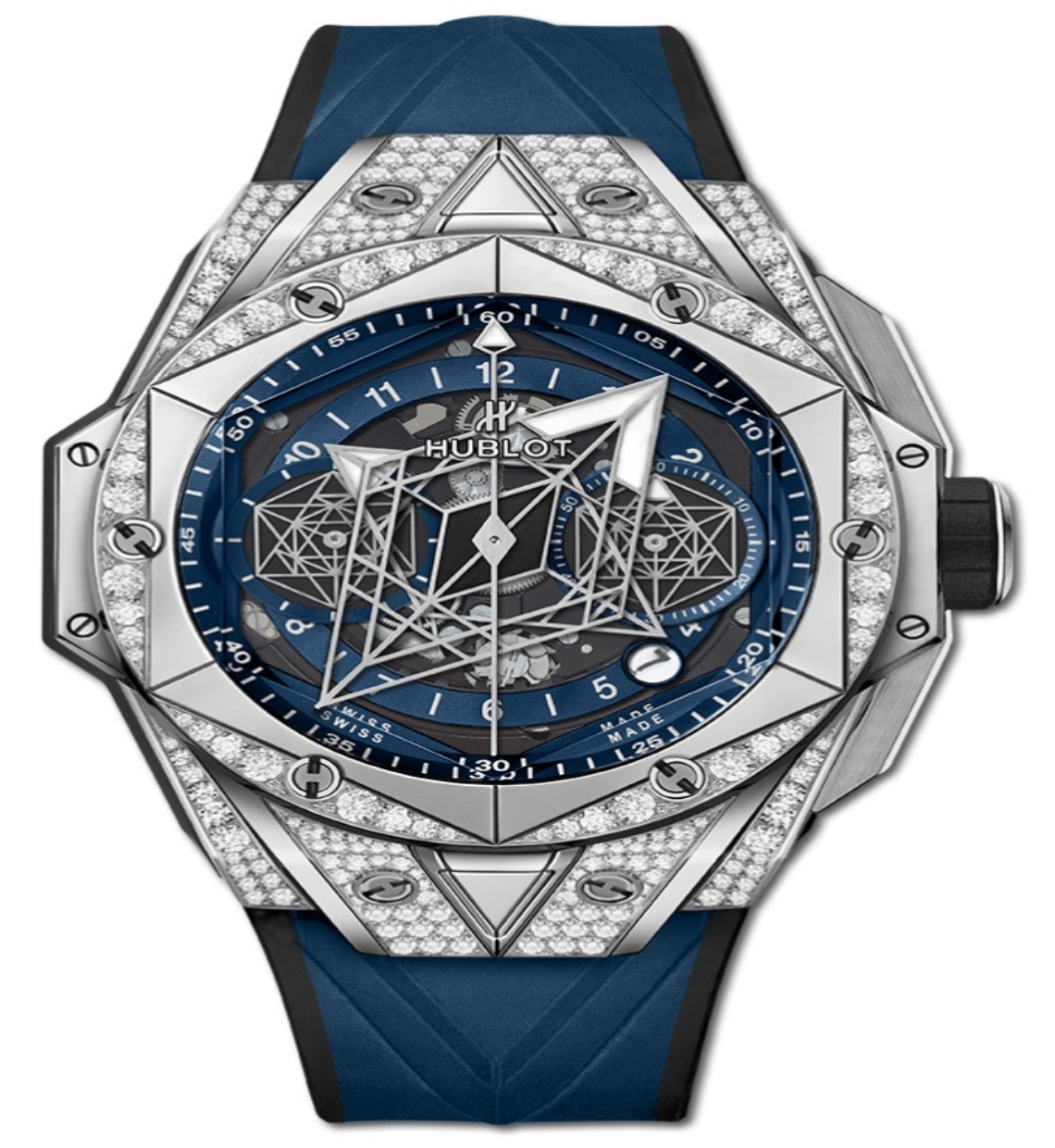 Hublot BIG BANG SANG BLEU II TITANIUM BLUE PAVÉ 45 MM