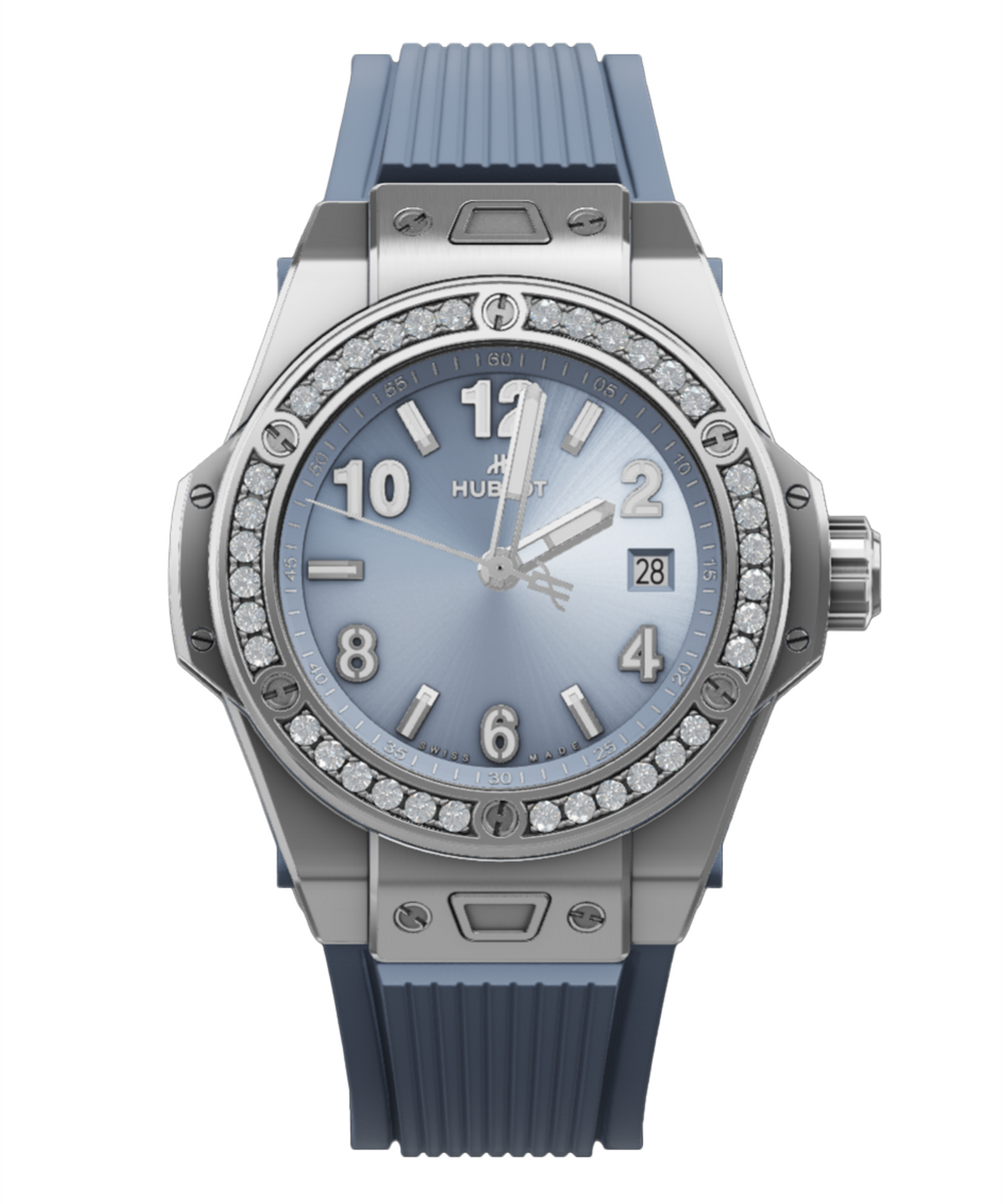 BIG BANG ONE CLICK STEEL COAL BLUE DIAMONDS 33 MM