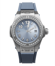 BIG BANG ONE CLICK STEEL COAL BLUE DIAMONDS 33 MM