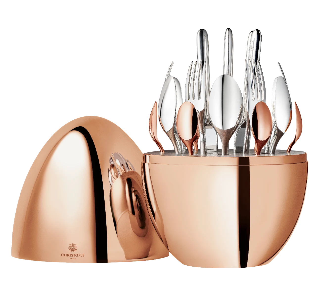 Christofle MOOD PRECIOUS 24-Piece Rose Gold Flatware Set with Chest