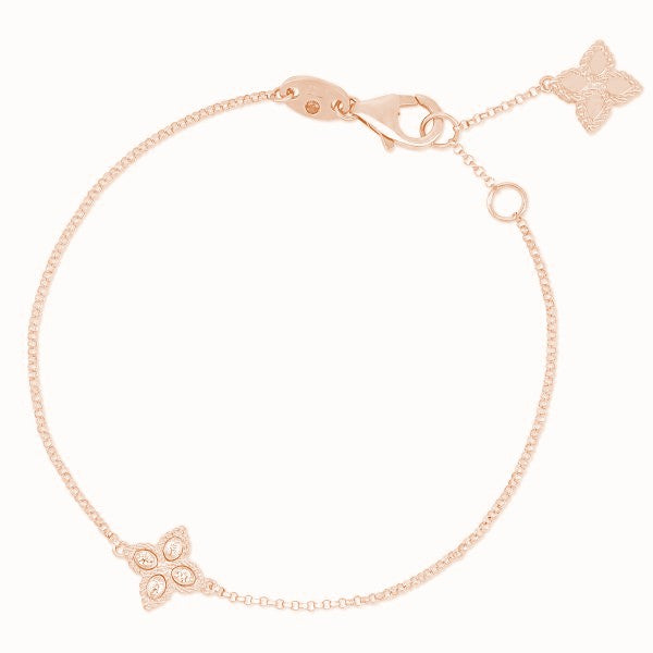 Bracelet Princesse Fleur avec Diamants en Or Rose Roberto Coin