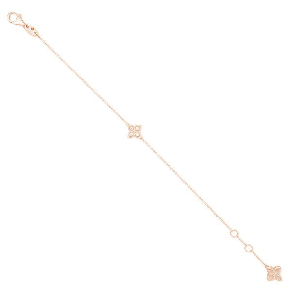 Bracelet Princesse Fleur avec Diamants en Or Rose Roberto Coin
