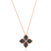 Roberto Coin PRINCESS FLOWER PENDANT WITH BLACK DIAMONDS