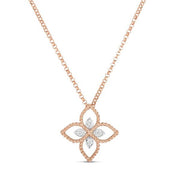 Roberto Coin PRINCESS FLOWER PENDANT WITH DIAMONDS ROSE GOLD