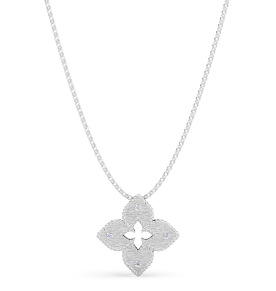 Roberto Coin VENETIAN PRINCESS PENDANT WITH DIAMONDS WHITE GOLD