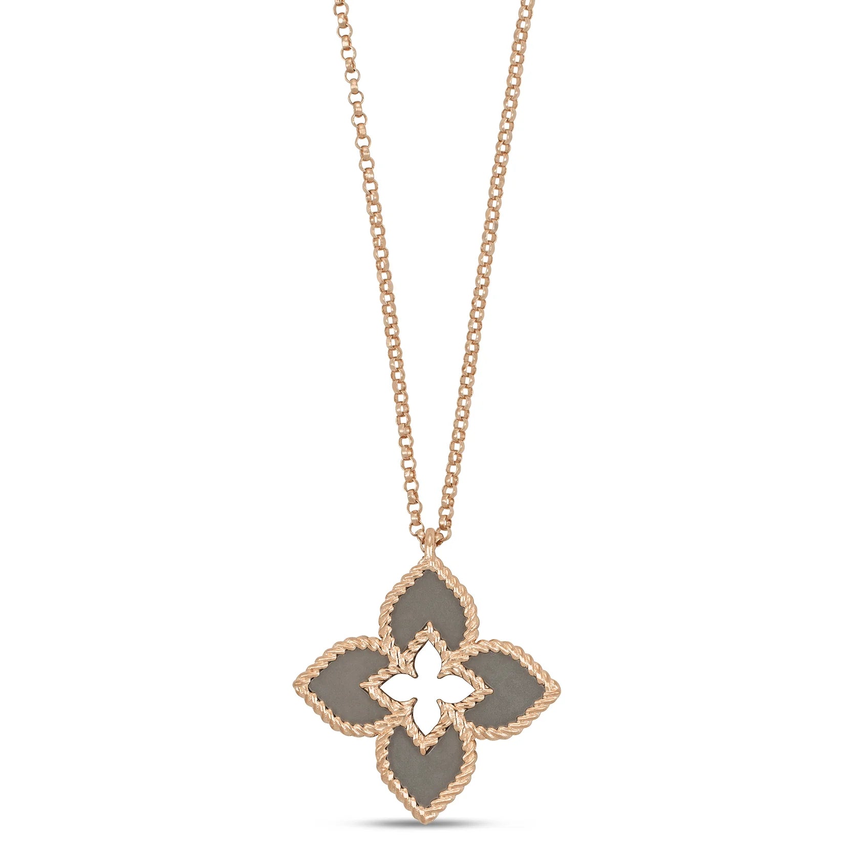 Roberto Coin VENETIAN PRINCESS NECKLACE WITH GREY TITANIUM AND DIAMONDS