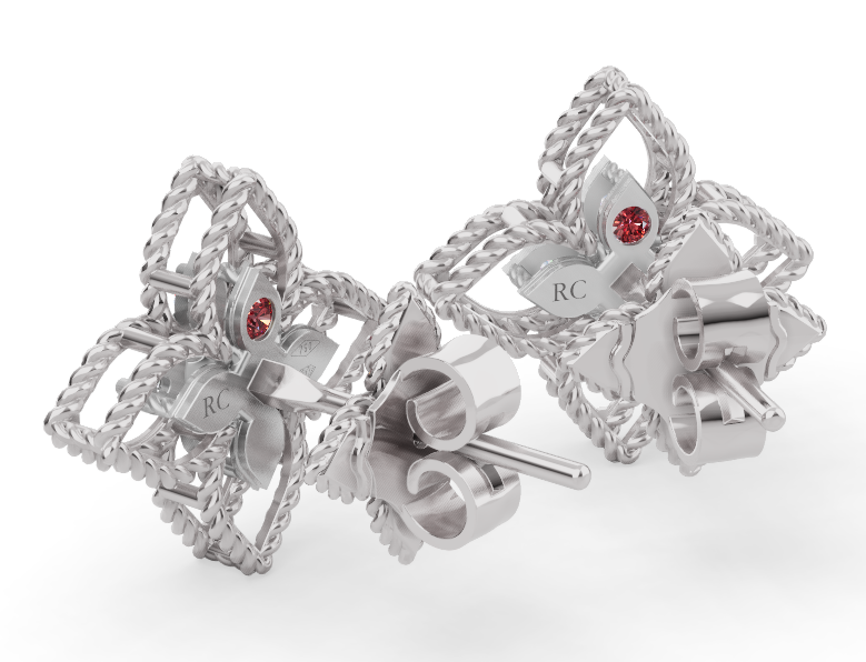 Roberto Coin PRINCESS FLOWER EARRINGS WITH DIAMONDS