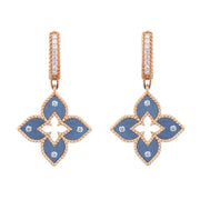 Roberto Coin VENETIAN PRINCESS BLUE TITANIUM AND DIAMOND HOOP EARRINGS