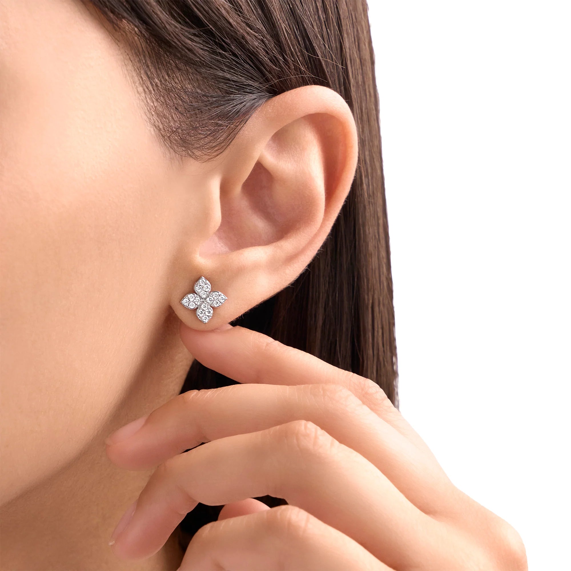 PRINCESS FLOWER EARRINGS FOR CAROUSEL WITH DIAMONDS