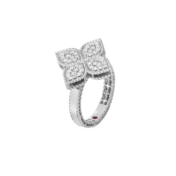 Roberto Coin PRINCESS FLOWER RING WITH DIAMONDS SIZE 53