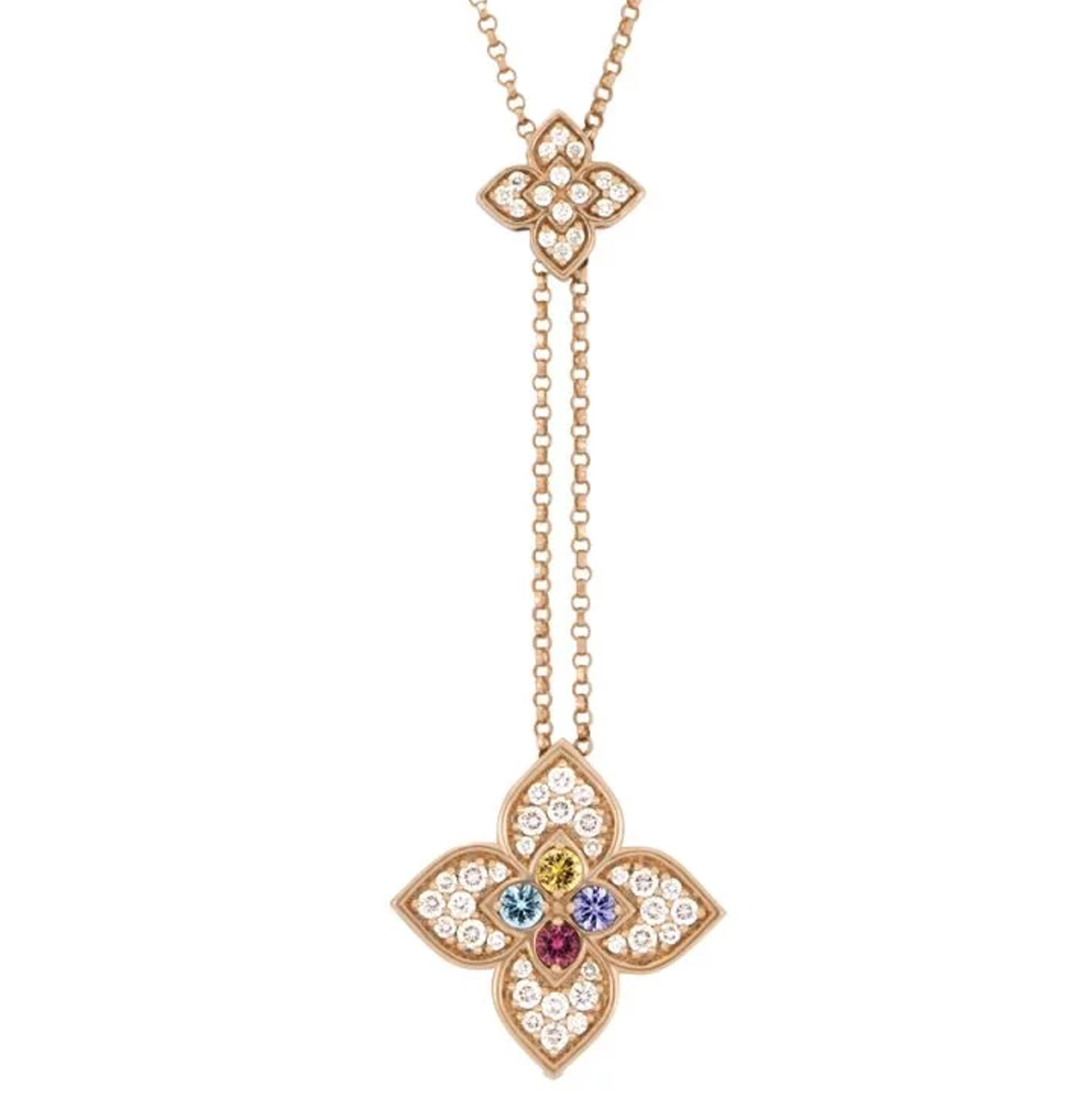 Roberto Coin VENETIAN PRINCESS NECKLACE WITH DIAMONDS, TANZANITE, TOPAZ, TOURMALINE AND QUARTZ