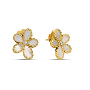 Roberto Coin JASMINE EARRINGS WITH DIAMONDS AND MOTHER OF PEARL