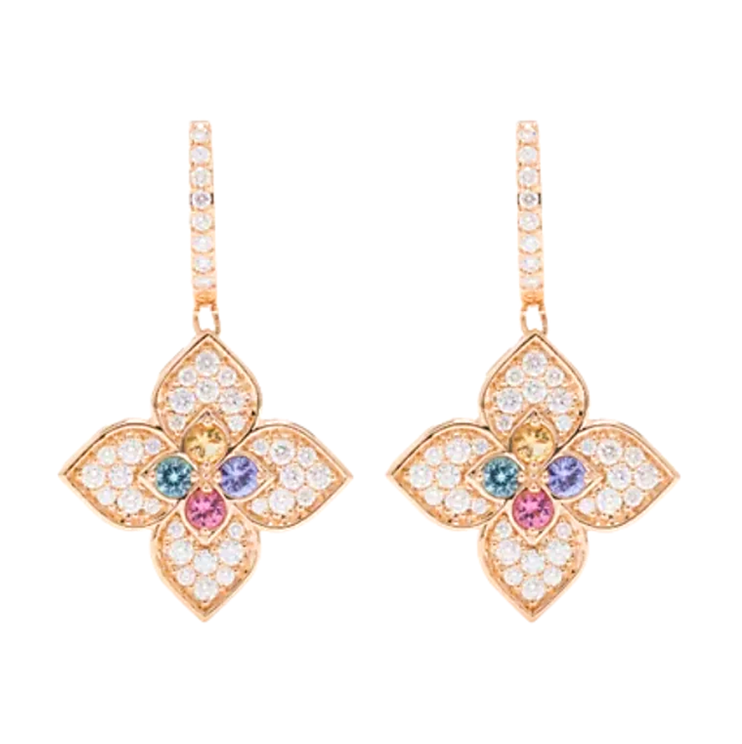 Roberto Coin VENETIAN PRINCESS EARRINGS WITH DIAMONDS AND COLORED GEMSTONES