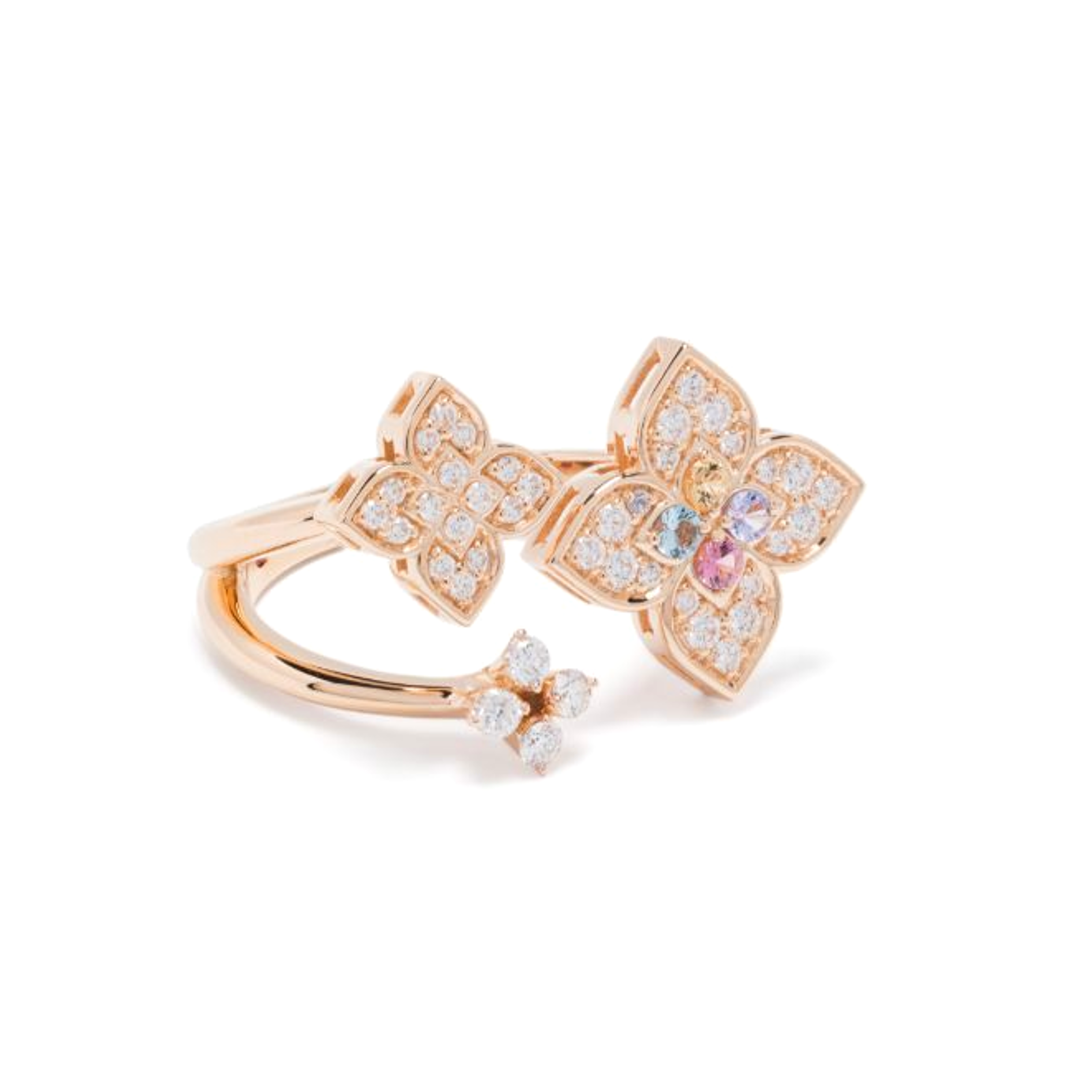 Roberto Coin VENETIAN PRINCESS RING WITH DIAMONDS AND COLORFUL GEMSTONES