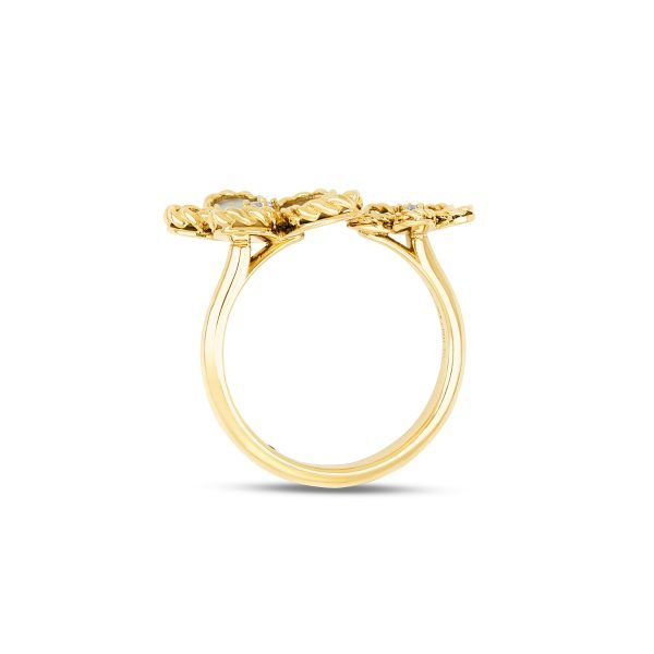 Roberto Coin JASMINE RING WITH DIAMONDS AND MOTHER OF PEARL
