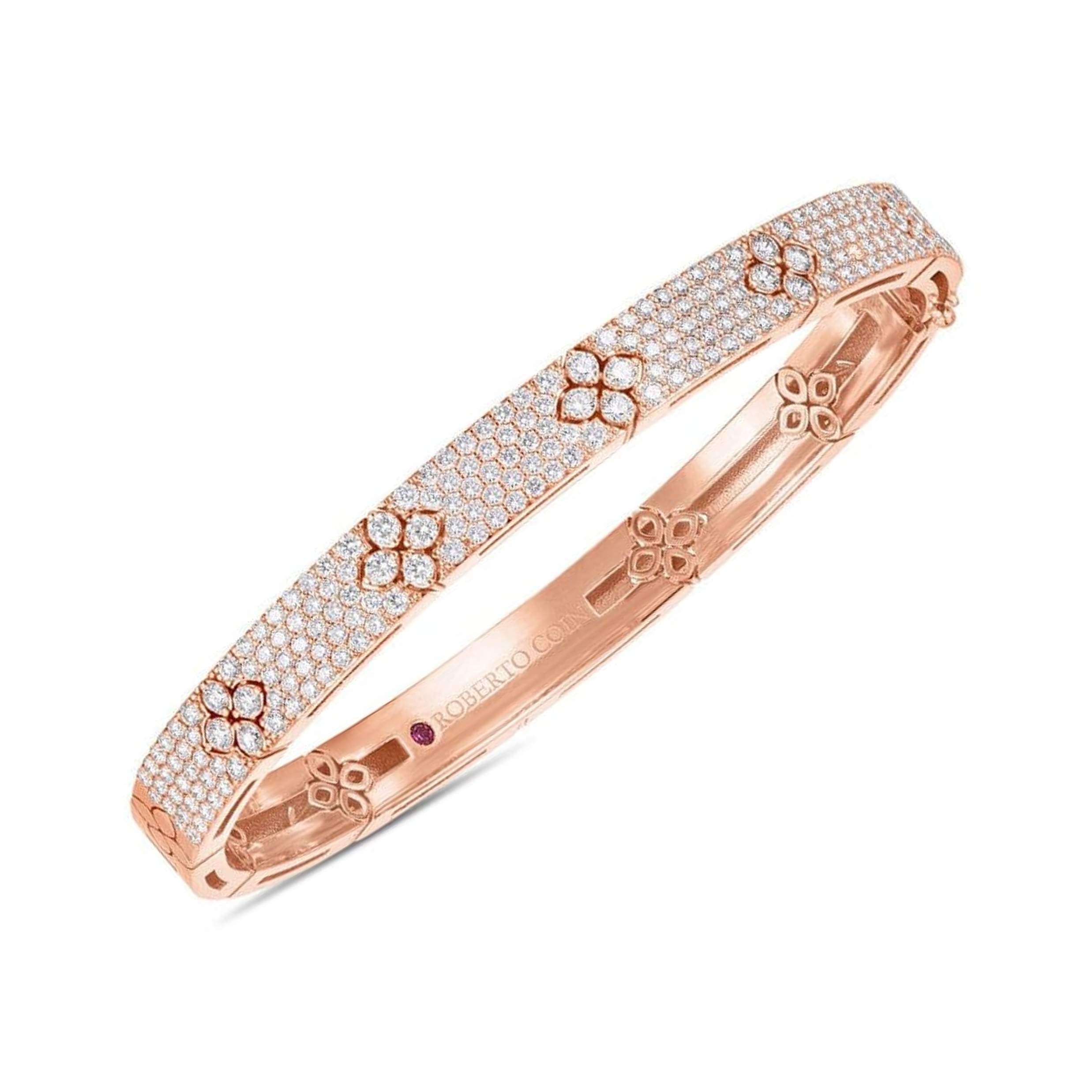 Roberto Coin  LOVE IN VERONA ROSE GOLD DIAMOND BANGLE