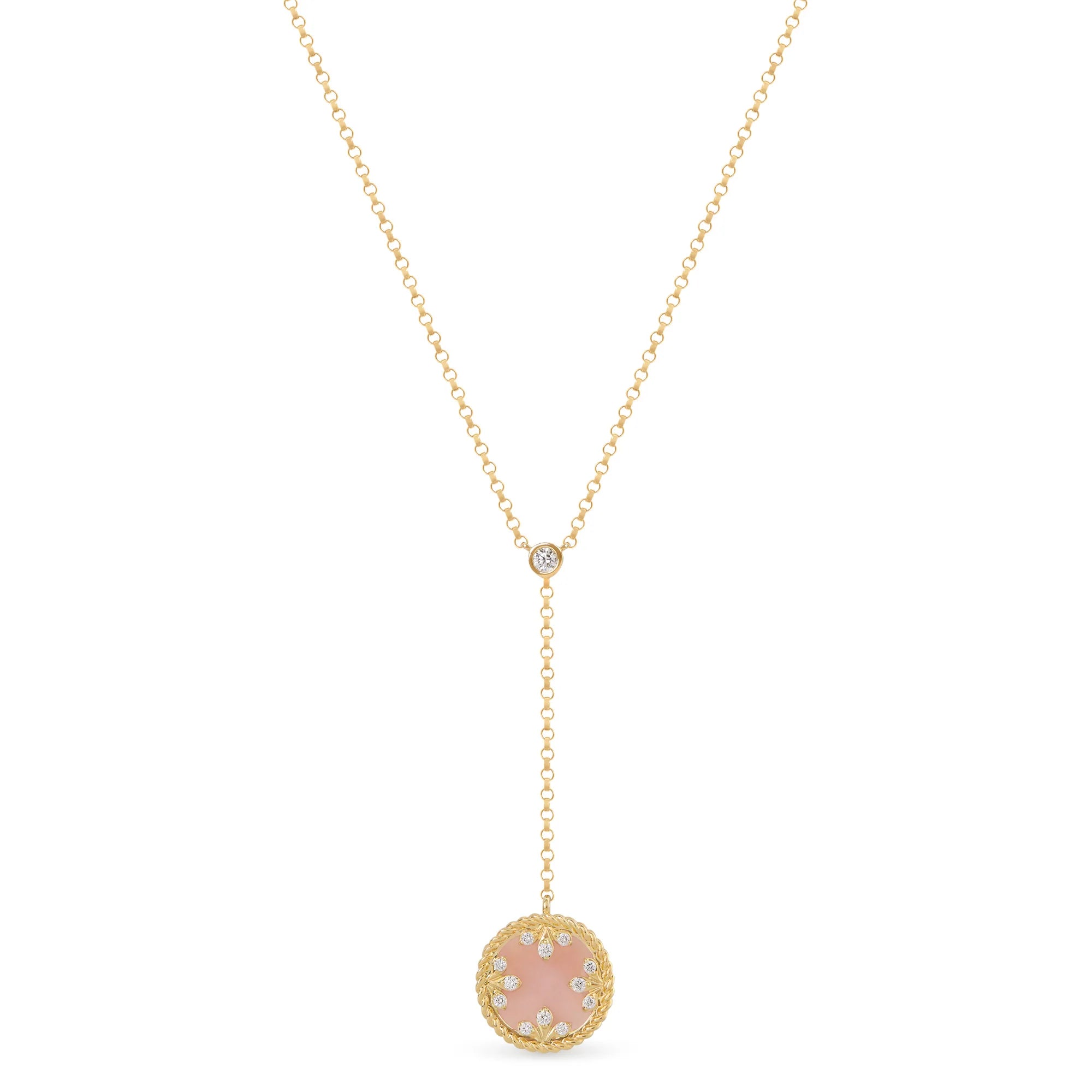 VENETIAN MEDALLIONS NECKLACE FOR CAROUSEL WITH DIAMONDS, OPAL AND MOTHER OF PEARL