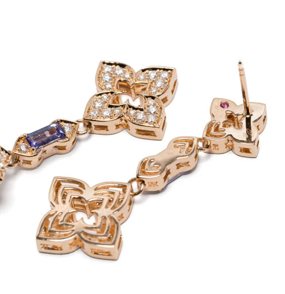 Roberto Coin VENETIAN PRINCESS EARRINGS WITH DIAMONDS AND TANZANITE