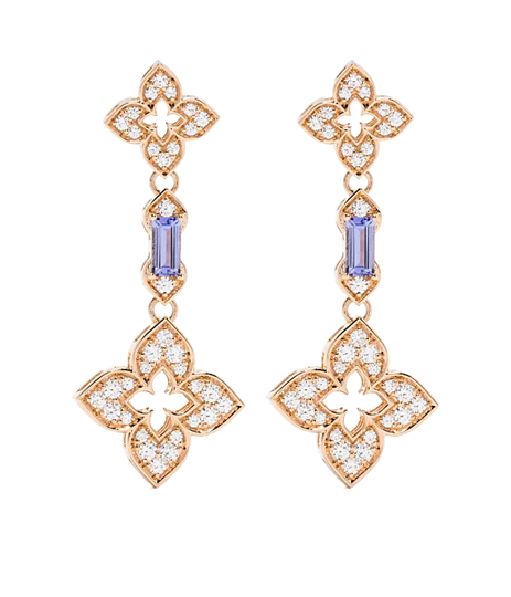 Roberto Coin VENETIAN PRINCESS EARRINGS WITH DIAMONDS AND TANZANITE