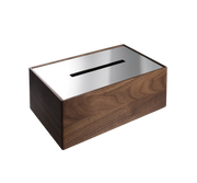 Christofle UNI Taschentuchbox aus Walnuss und Stahl