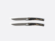 BERNARDAUD KINTSUGI CHARBON - MIROIR ARGENT BLADE TABLE KNIVES SET OF 2
