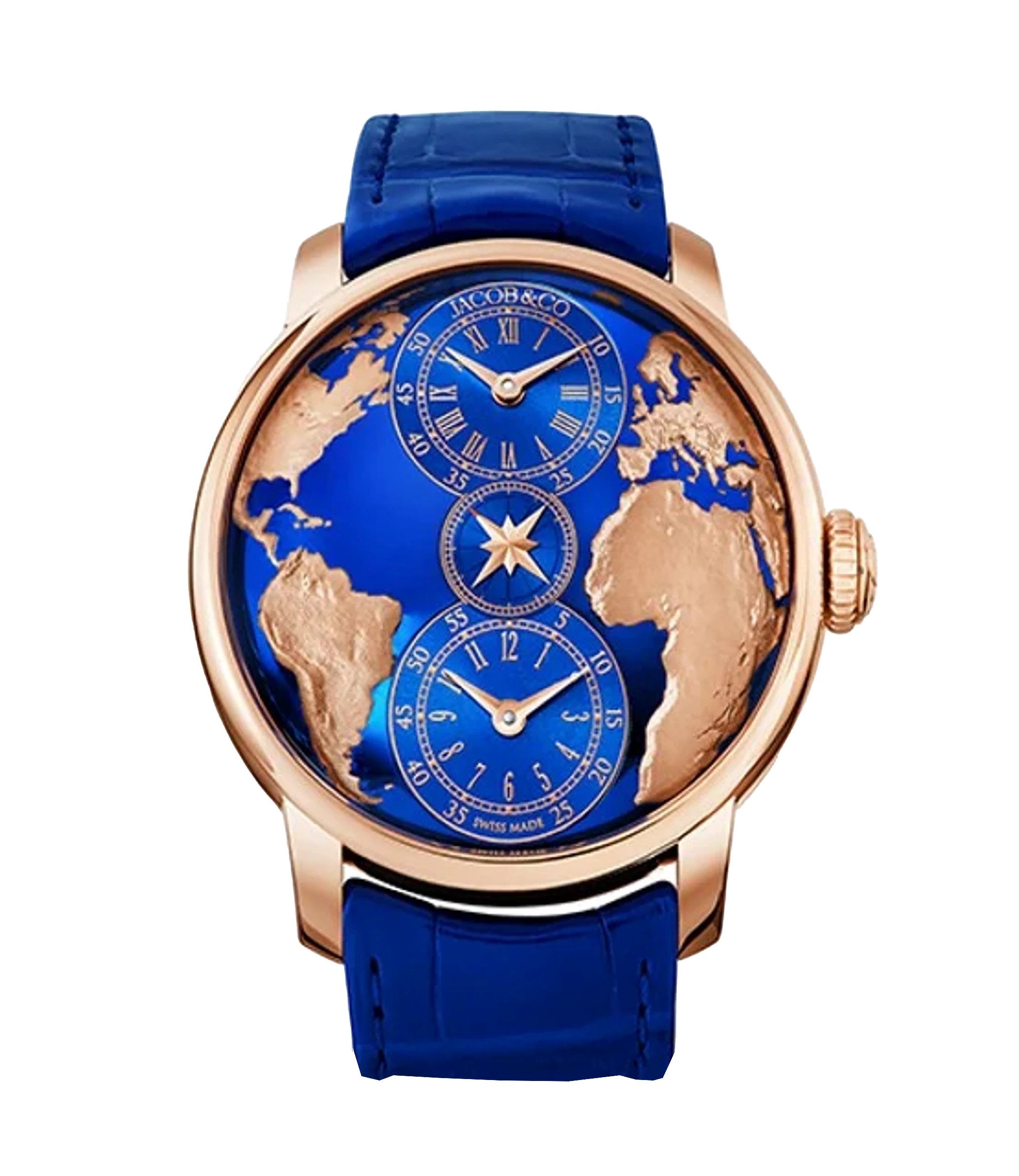 DUAL TIME ZONE BLUE 43 MM
