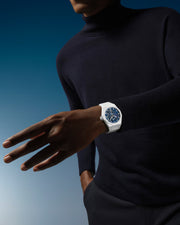 DEFY SKYLINE SKELETON WHITE CERAMIC 41 MM