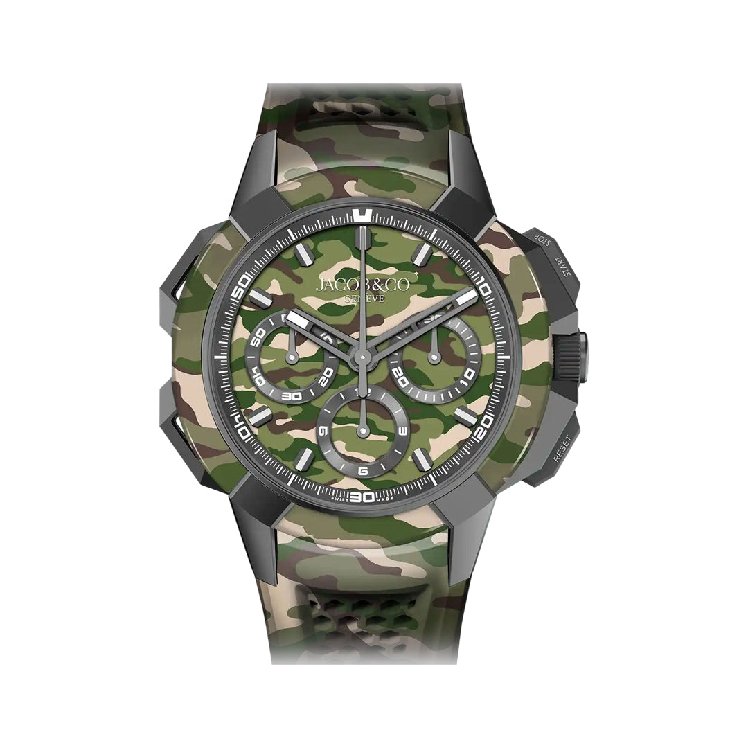 Jacob & Co. EPIC X CHRONO TRI-COMPAX GREEN CAMO 44MM