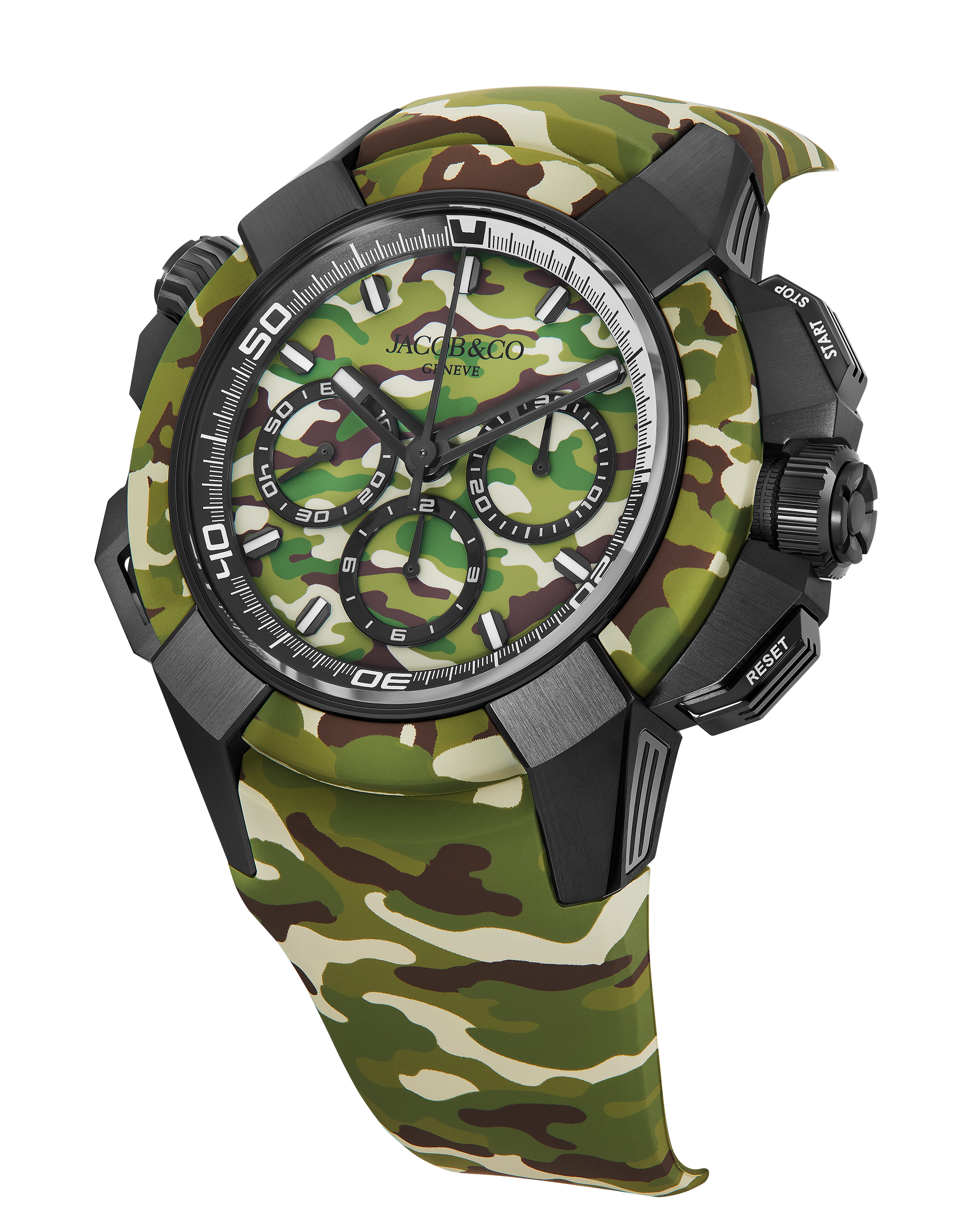 Jacob & Co. EPIC X CHRONO TRI-COMPAX GREEN CAMO 44MM