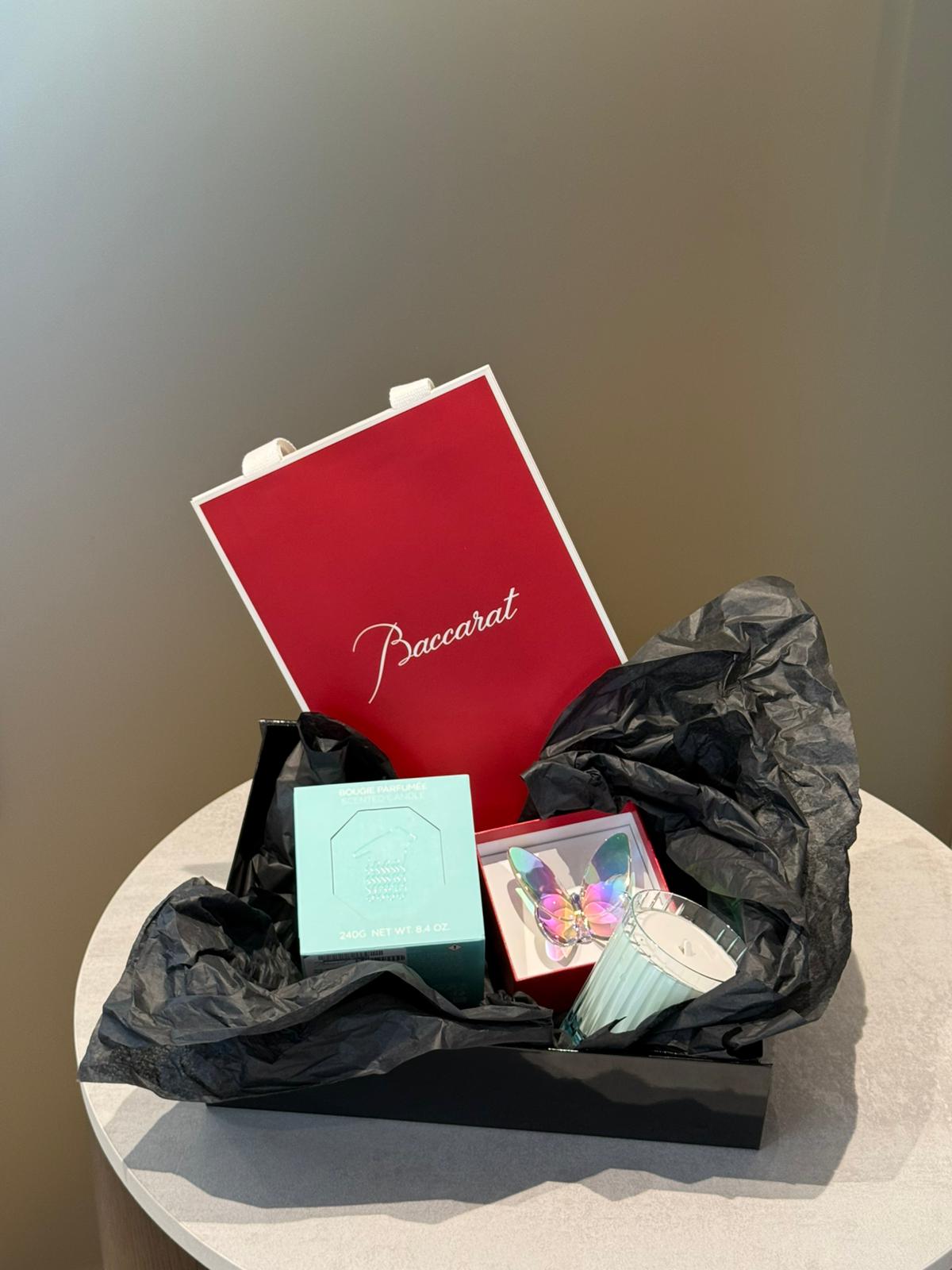 Baccarat PRÈS DU LAC CANDLE & BUTTERFLY IRIDESCENT SET