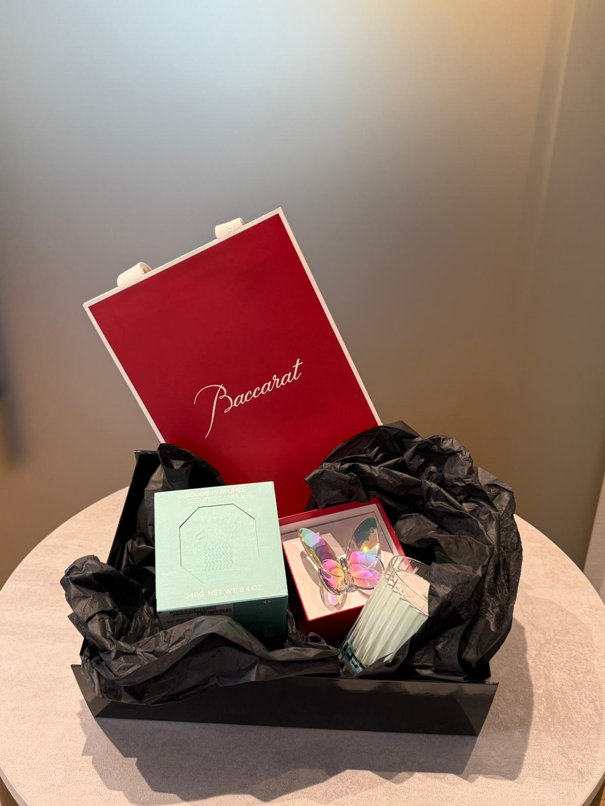 Baccarat PRÈS DU LAC CANDLE & BUTTERFLY IRIDESCENT SET