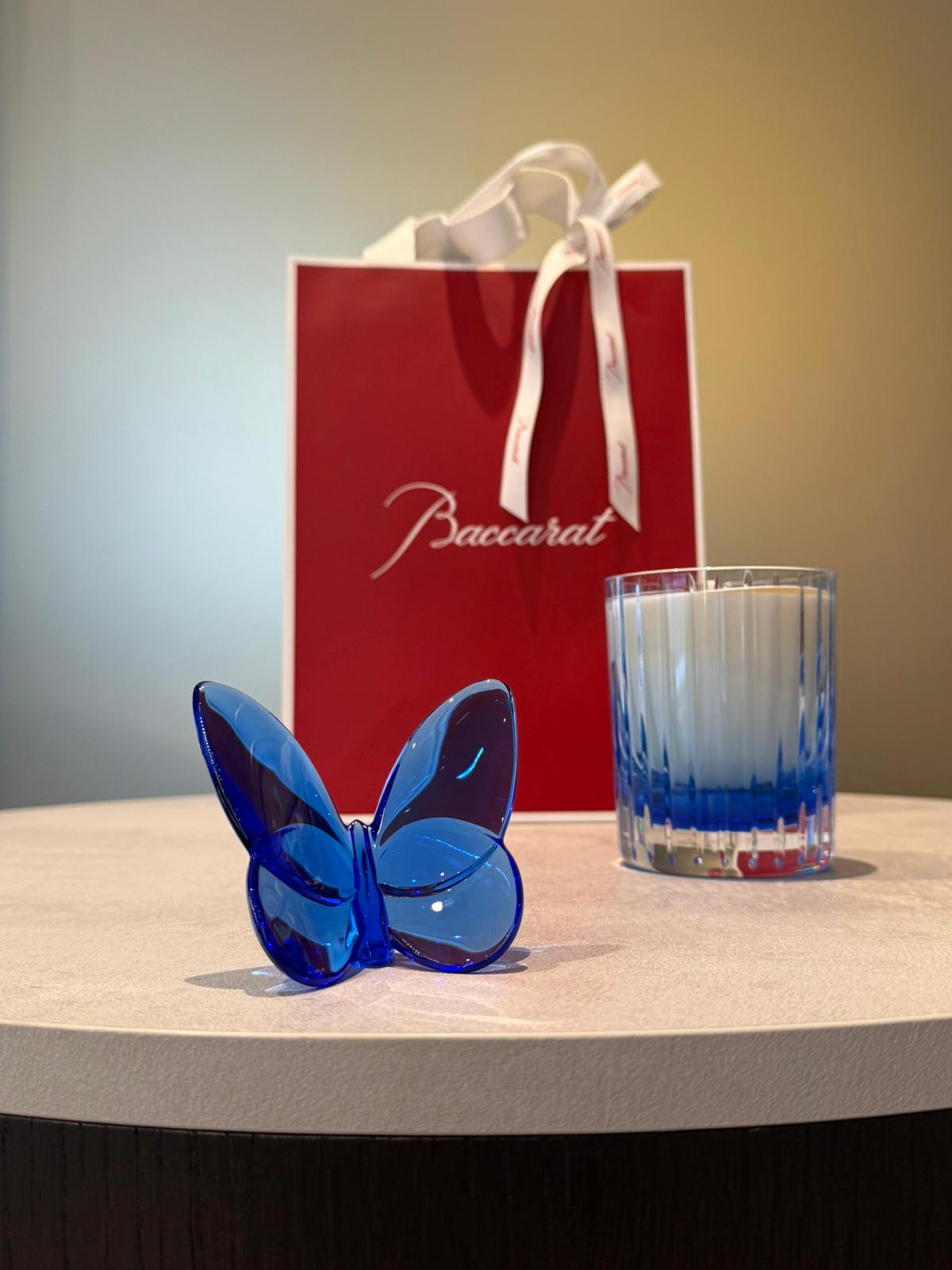 Baccarat IVRESSE DES CIMES CANDLE & LUCKY BUTTERFLY BLUE SET
