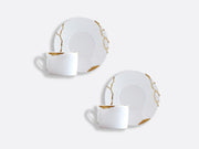 BERNARDAUD KINTSUGI - TEA CUPS AND SAUCERS SET OF 2