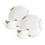 BERNARDAUD KINTSUGI - BREAKFAST CUPS AND SAUCERS SET OF 2