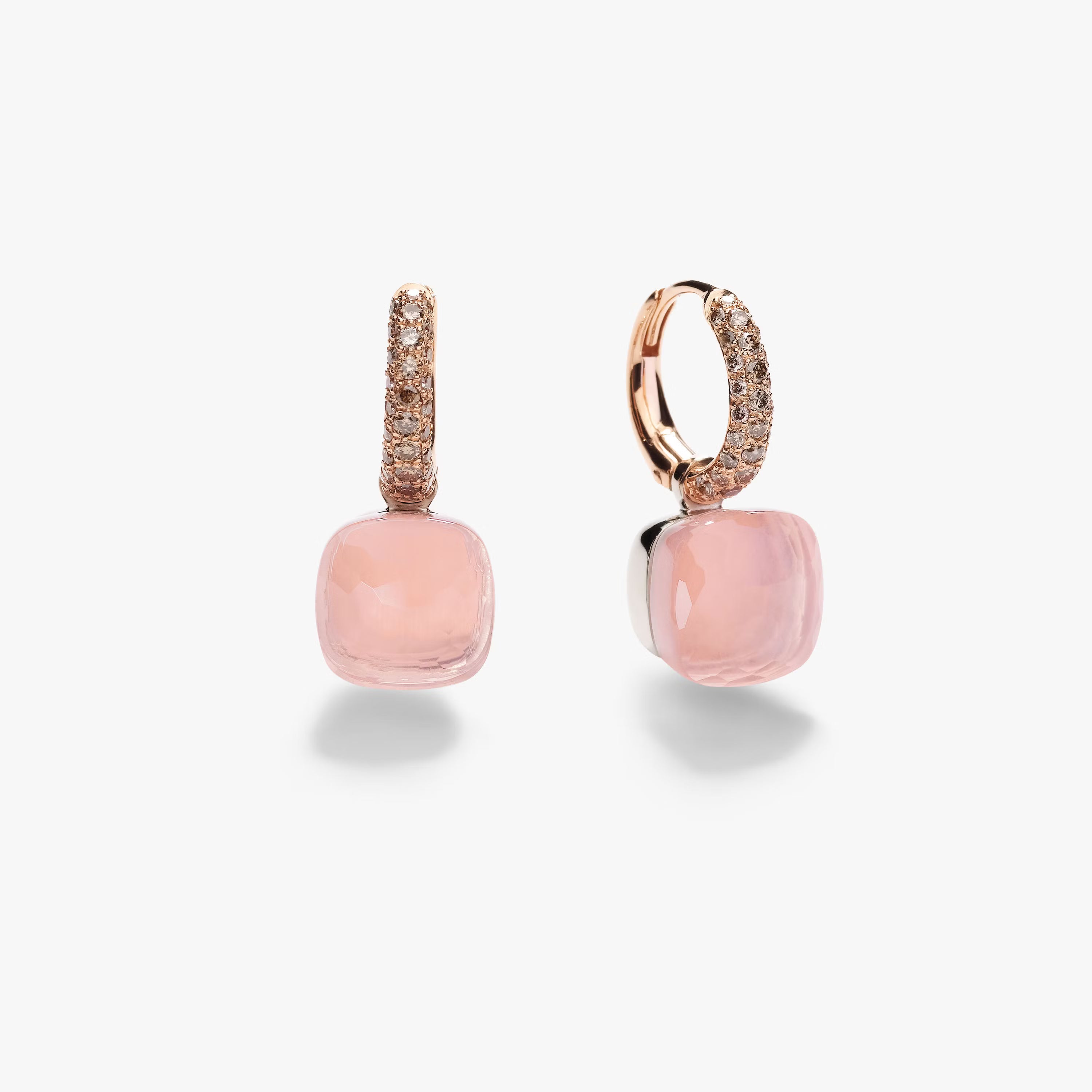 Pomellato NUDO EARRINGS MADE OF CLASSIC ROSE QUARTZ