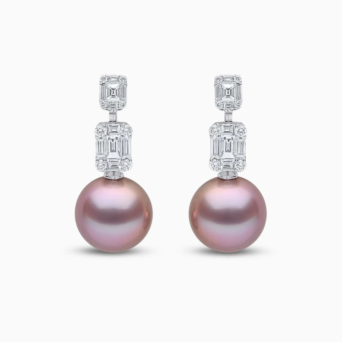 Yoko London STARLIGHT PEARL AND DIAMOND DROP LUNAR EARRINGS