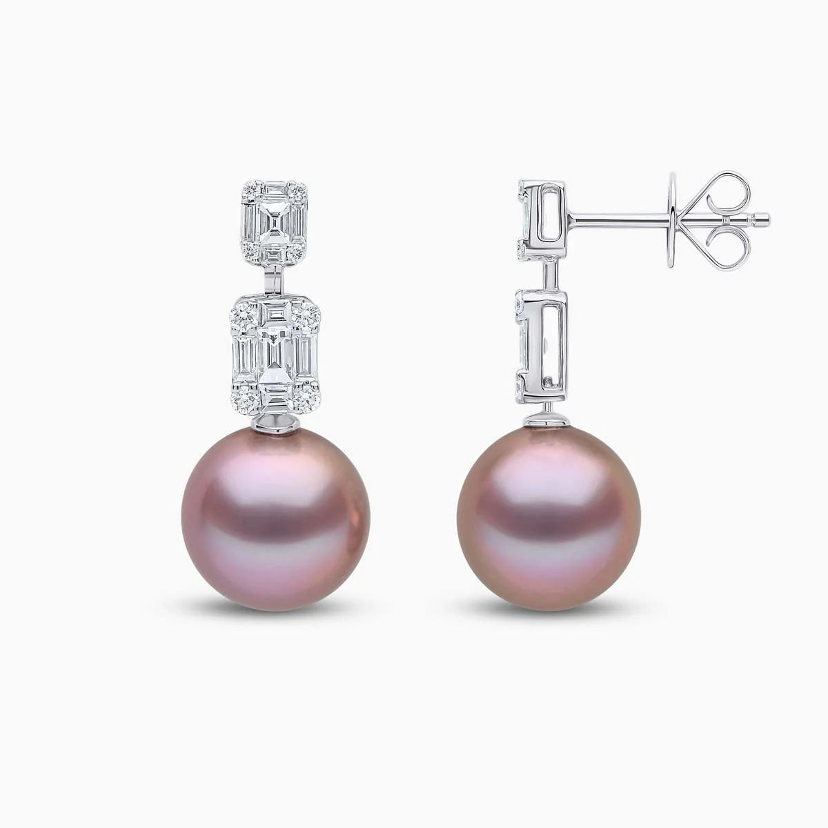 Yoko London STARLIGHT PEARL AND DIAMOND DROP LUNAR EARRINGS