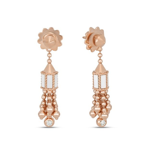 Roberto Coin ART DECO EARRINGS WITH MOTHER OF PEARL AND DIAMONDS