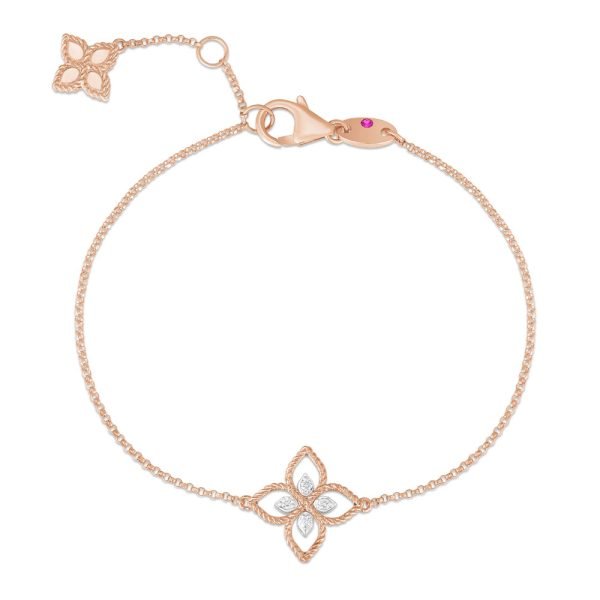 Bracelet Princesse Fleur avec Diamants en Or Rose Roberto Coin