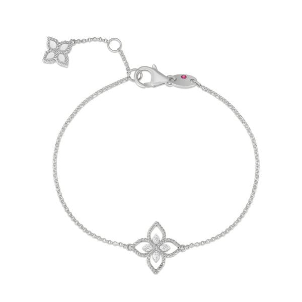 Bracelet Princesse Fleur avec Diamants en Or Blanc Roberto Coin